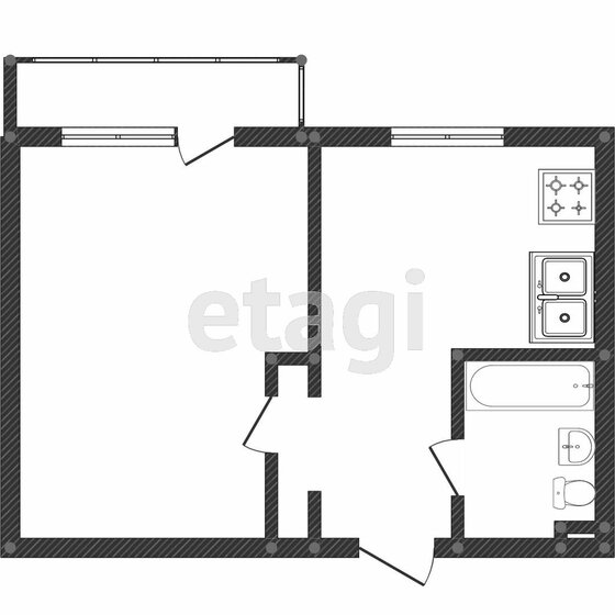 38,8 м², 1-комнатная квартира 4 150 000 ₽ - изображение 1