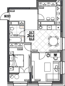 65,5 м², 2-комнатная квартира 14 990 000 ₽ - изображение 19