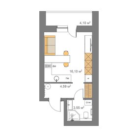 17,6 м², квартира-студия 1 726 600 ₽ - изображение 90