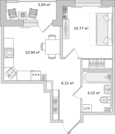 35,4 м², 1-комнатная квартира 5 410 027 ₽ - изображение 15