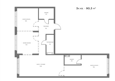 Квартира 90,3 м², 3-комнатная - изображение 1