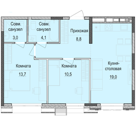 Квартира 59 м², 2-комнатная - изображение 1