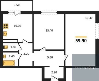 59,9 м², 2-комнатная квартира 5 954 060 ₽ - изображение 17