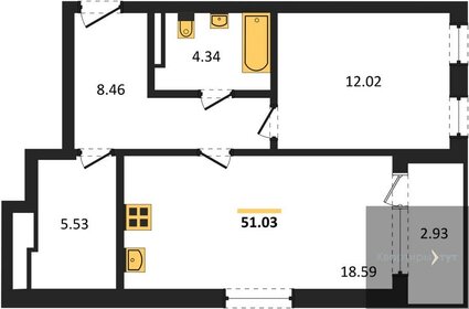 48,8 м², 1-комнатная квартира 7 605 229 ₽ - изображение 19