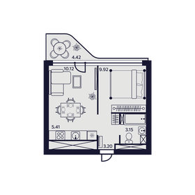 Квартира 36,2 м², 2-комнатные - изображение 1