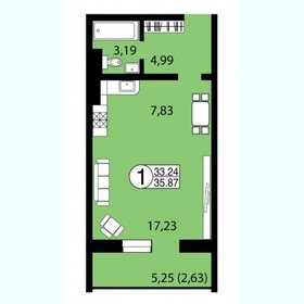 35,8 м², 1-комнатная квартира 4 450 000 ₽ - изображение 100