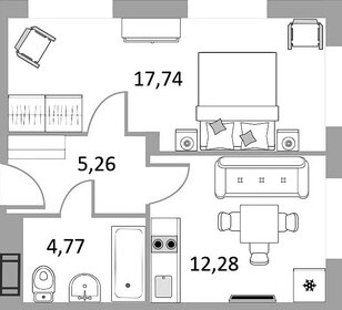 Квартира 39,8 м², 1-комнатные - изображение 1