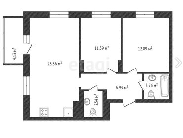 Квартира 63,8 м², 3-комнатная - изображение 1