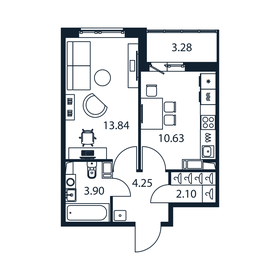 36,4 м², 1-комнатная квартира 5 966 888 ₽ - изображение 29