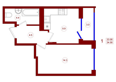 70,1 м², 3-комнатная квартира 4 150 000 ₽ - изображение 148