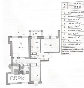 Квартира 65,4 м², 2-комнатная - изображение 1