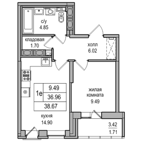 37 м², 1-комнатная квартира 8 546 070 ₽ - изображение 53