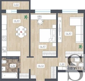 Квартира 65,6 м², 2-комнатная - изображение 1