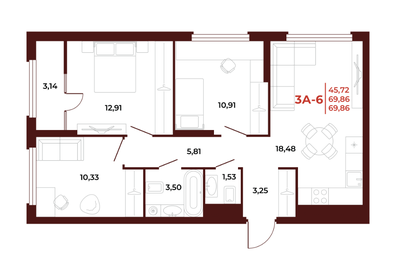 77 м², 3-комнатная квартира 4 350 000 ₽ - изображение 59