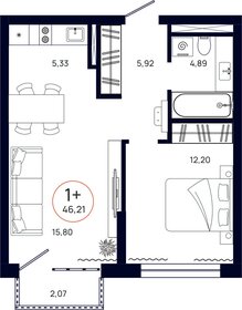 52,1 м², 1-комнатная квартира 6 900 000 ₽ - изображение 44