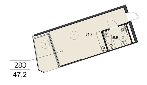 47,3 м², 1-комнатные апартаменты 70 950 000 ₽ - изображение 20