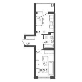 Квартира 36,3 м², 1-комнатная - изображение 2