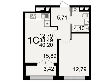 40,2 м², 1-комнатная квартира 4 221 000 ₽ - изображение 9