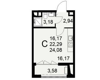 26,3 м², квартира-студия 3 800 000 ₽ - изображение 69