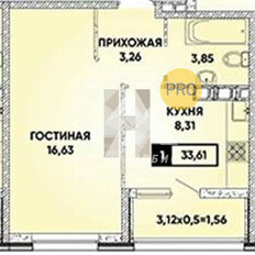 Квартира 33,4 м², 1-комнатная - изображение 5