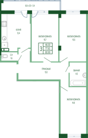 85,4 м², 3-комнатная квартира 16 000 000 ₽ - изображение 103