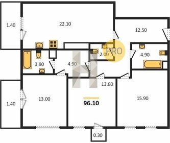 Квартира 106 м², 3-комнатная - изображение 1