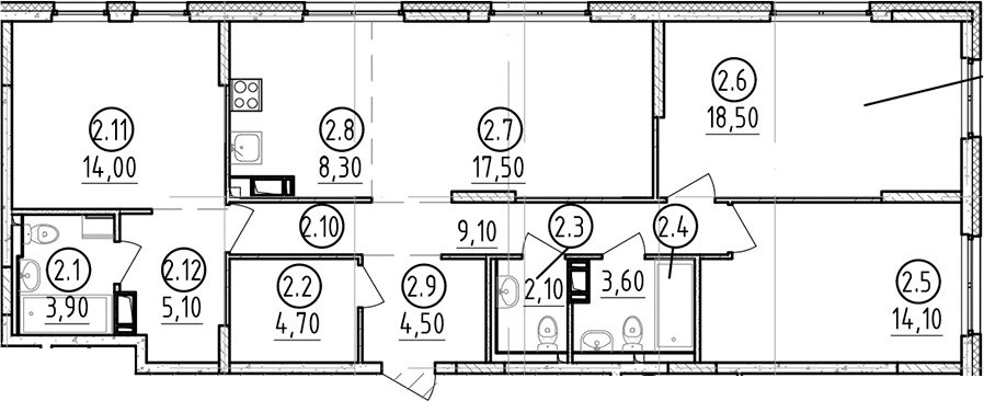 105,4 м², 3-комнатная квартира 15 860 000 ₽ - изображение 1