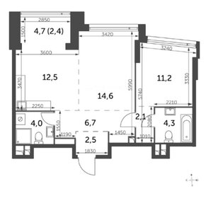 Квартира 60,3 м², 2-комнатная - изображение 2