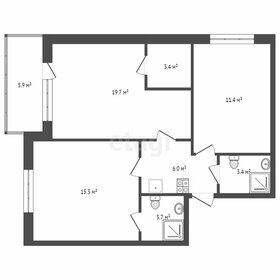 Квартира 59,5 м², 3-комнатные - изображение 2