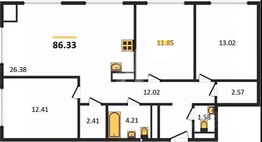 Квартира 86,3 м², 3-комнатная - изображение 2