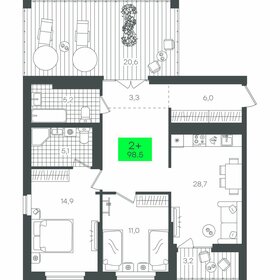 116 м², 2-комнатная квартира 11 500 000 ₽ - изображение 70