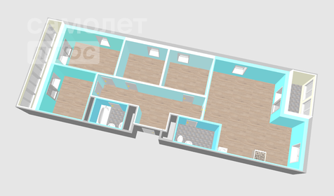 Квартира 97,9 м², 5-комнатная - изображение 3