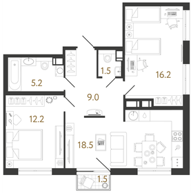 62,6 м², 2-комнатная квартира 17 850 000 ₽ - изображение 71