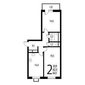 64,1 м², 2-комнатная квартира 14 371 220 ₽ - изображение 15