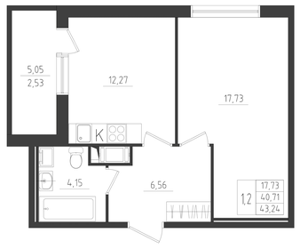 43,8 м², 1-комнатная квартира 7 292 700 ₽ - изображение 19