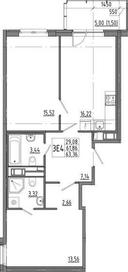 66,9 м², 2-комнатная квартира 13 870 000 ₽ - изображение 9