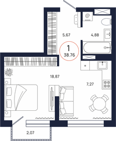 37,5 м², 1-комнатная квартира 4 840 000 ₽ - изображение 76