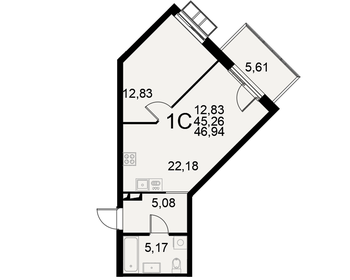 45,5 м², 1-комнатная квартира 7 955 500 ₽ - изображение 11