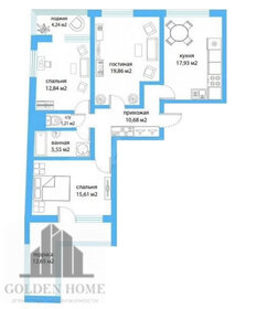 Квартира 92,2 м², 3-комнатная - изображение 1