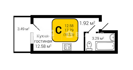 15 м², квартира-студия 2 450 000 ₽ - изображение 115