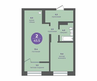 45,2 м², 2-комнатная квартира 5 785 600 ₽ - изображение 1