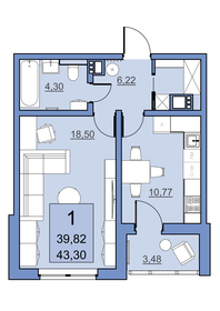 39,8 м², 1-комнатная квартира 4 181 100 ₽ - изображение 13