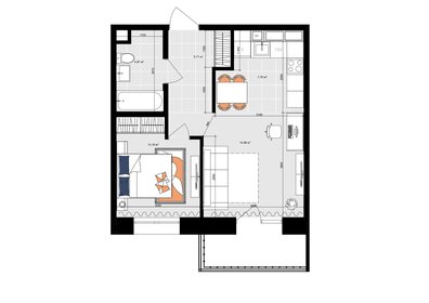 Квартира 49,3 м², 1-комнатная - изображение 2