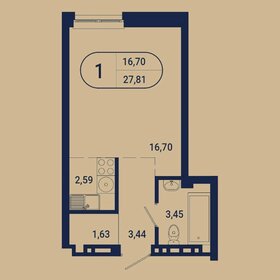 Квартира 27,8 м², 1-комнатная - изображение 1