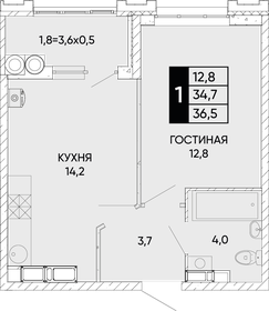 37 м², 1-комнатная квартира 6 000 000 ₽ - изображение 72