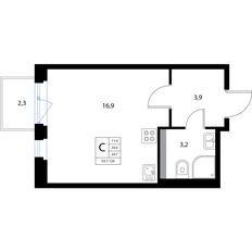 Квартира 24,7 м², студия - изображение 2