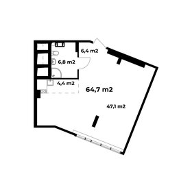 Квартира 64,7 м², 1-комнатные - изображение 1