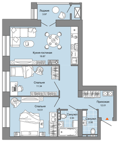 65 м², 3-комнатная квартира 8 749 851 ₽ - изображение 20