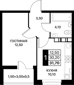 32,6 м², 1-комнатная квартира 4 384 700 ₽ - изображение 22