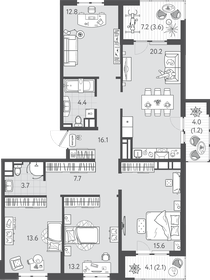 Квартира 106,5 м², 4-комнатная - изображение 1
